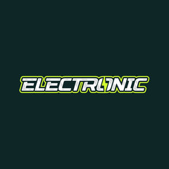 Electronic logo design. Electric lightning energy logotype. Vector emblem