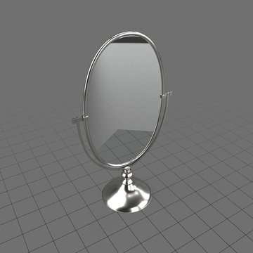 Oval tabletop mirror