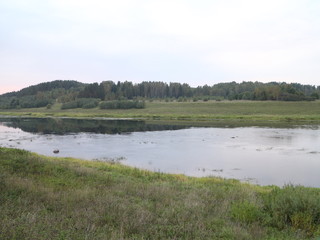 autumn evening on the river