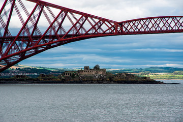 Scottish scenery with Forth Bridge (Edinburgh, Scotland)