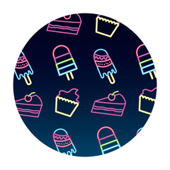 neon pattern cupcake cake and popsicle ice cream