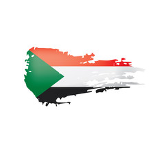 Sudan flag, vector illustration on a white background.