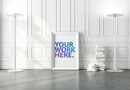 Vertical Poster against Wall Mockup
