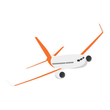 Airplane on a isolated white background. Flat vector illustration.
