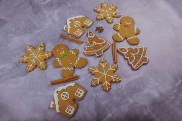 Christmas cookies, gingerbread. Christmas background