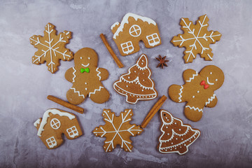 Christmas cookies, gingerbread. Christmas background