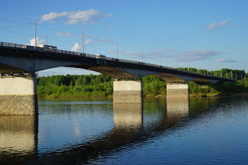 Fototapeta na wymiar Russia. The city of Kirov, the river Vyatka. Spring of 2017.