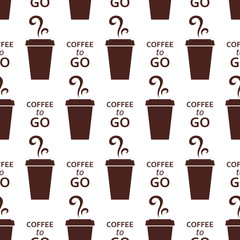 Obraz premium Coffee with you. Seamless pattern, background, backdrop. Vector illustration.