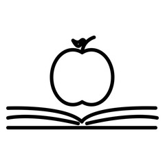 The concept of the book pages and apple.