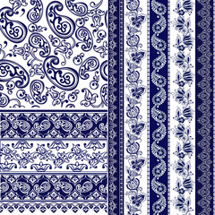 Collection oriental seamless paisley patterns