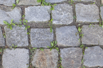 background, cobblestone road cover close-up