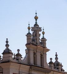 Fototapeta na wymiar a decorative crowning of the Cloth Hall in Krakow