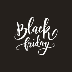Black friday big sale advertisement, calligraphic text, vector illustration