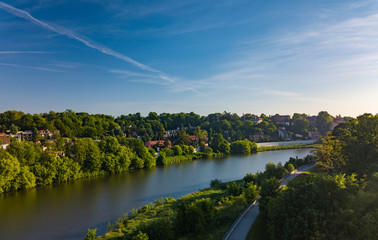 Zwierzyniec from the side of Wisła in Krakow