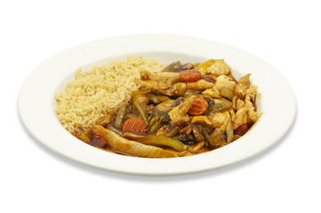 Chicken stir fry lunch plate