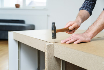 Furniture assembly at home.