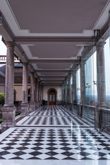 Vanishing point view of a hall at Chapultepec's castle