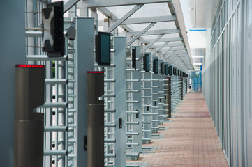 Turnstile entrance to the stadium