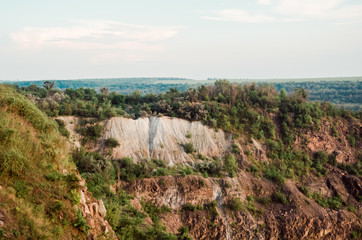 Radon quarry and rocks with in the sunset