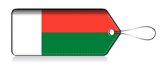 Madagascar flag lable, Label of product made in Madagascar © VectorPart