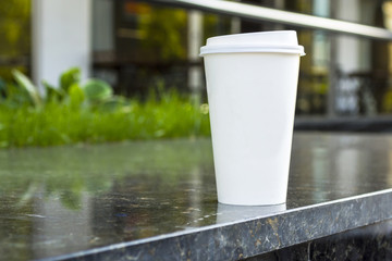 White paper cup for hot drinks