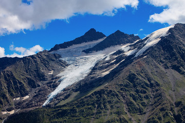 Fototapeta premium Glacier among the mountains of the North Caucasus.