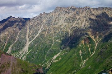 Glacier among the mountains of the North Caucasus.