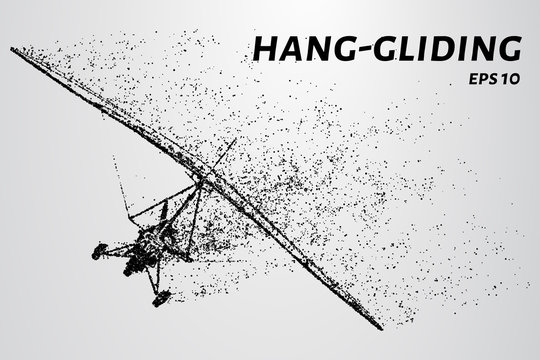 The glider consists of dots and circles. Hang-gliding from the particles.