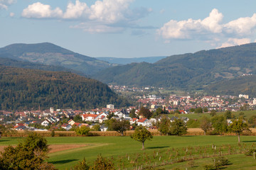 Fototapeta na wymiar View over Schopfheim Black Forest