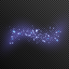 White sparks glitter special light effect. Vector sparkles on transparent background. Christmas abstract pattern. Sparkling magic dust particles