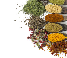 different spices