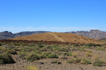 The view of the trail in the mountains