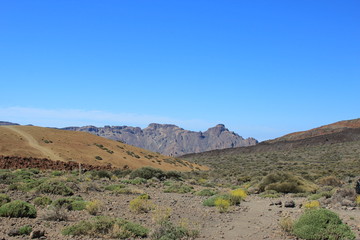 The view of the trail in the mountains