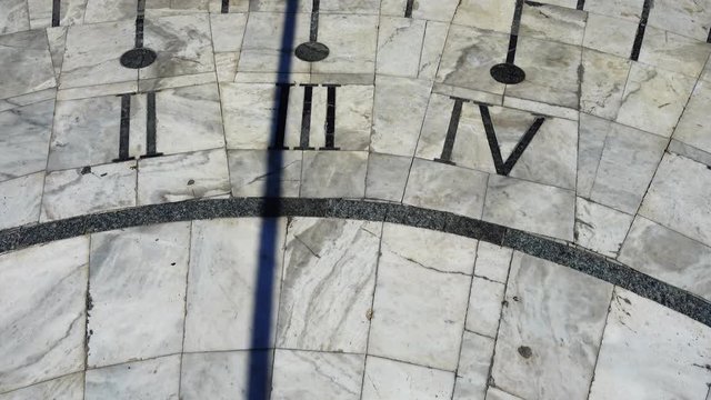 Sundial. Shooting in the summer. Time lapse.