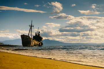 Fototapeta premium The famous shipwreck near Gythio Greece