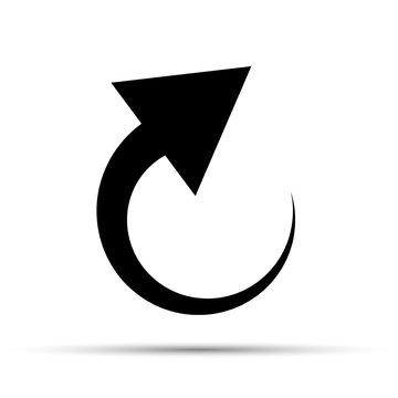 Black circle arrow to up and shadow