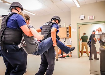 Tactical team training inside a public high school
