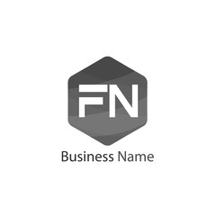 Initial Letter FN Logo Template Design