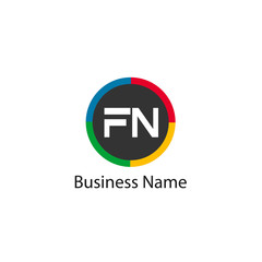 Initial Letter FN Logo Template Design