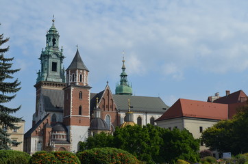 Fototapeta na wymiar Wawel, widok na dziedziniec i zespól katedralny, Kraków, Polska