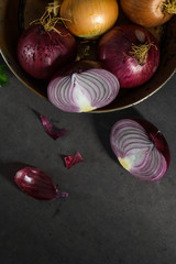 Fresh whole onions and parsley