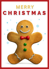 Merry Christmas Gingerbread Man Greeting food; Card