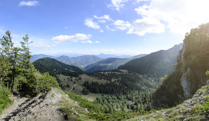 Obraz premium View from the Little Rozsutec hill. Day foto.