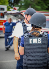 Tactical team training inside a public high school