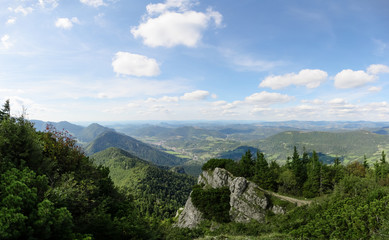 Fototapeta na wymiar Panoramic view from the Little Rozsutec hill