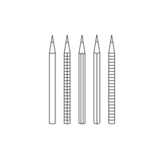 Black and white vector pencil. Thin line style