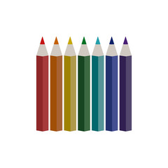 Stylish Colorful Pencil. Set of pencil on the white background. 