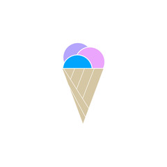 Ice cream cone. Sweet cold dessert icon.