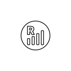 line Mobile Roaming Indicator icon on white background
