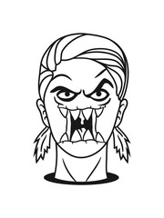 kopf loch boden mädchen frau weiblich girl hübsch hässlich clipart lachen fressen horror böse gefährlich gesicht gruselig halloween comic cartoon cool